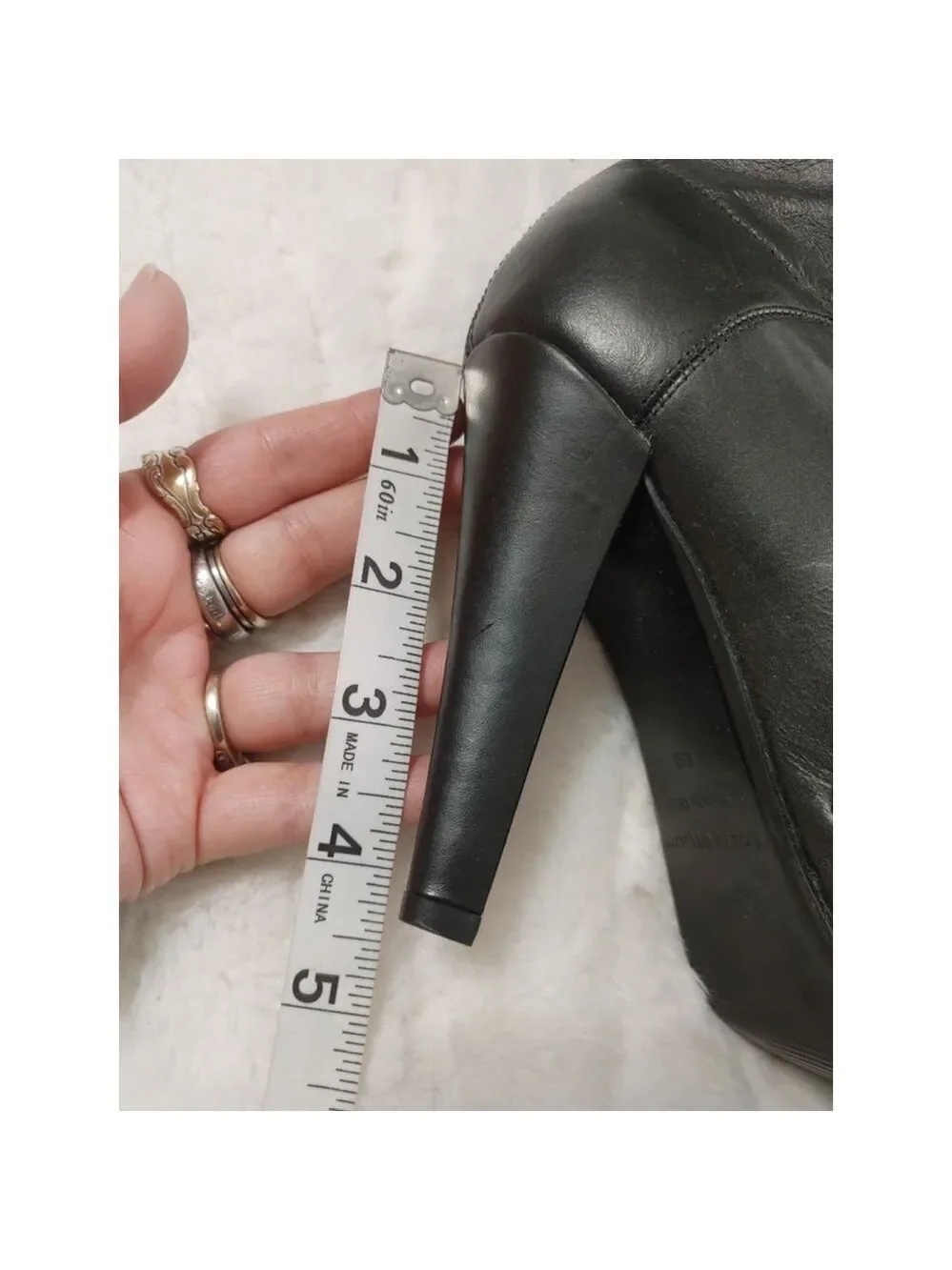 Women's Vintage COLIN STUART Black Leather Sexy Over the Knee Boots Size 6.5